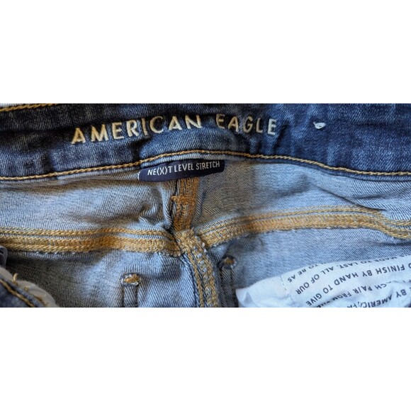 American Eagle High Rise Jegging Jeans Ripped Blue Women's Size 26x27 (783) - Picture 3 of 3